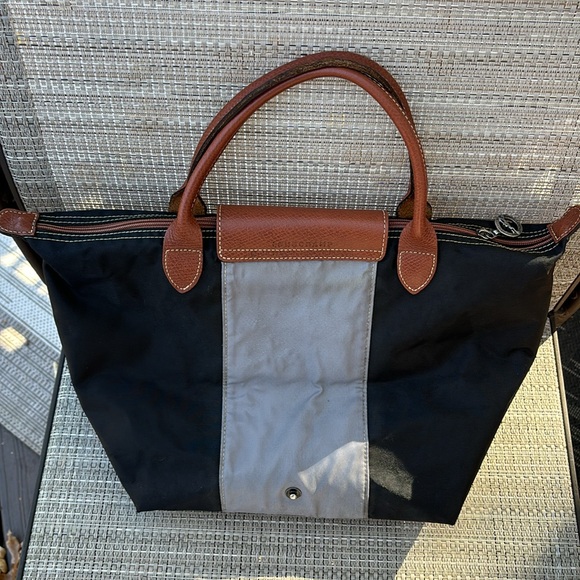 LONGCHAMP BLACK GRAY BROWN TOTE - Picture 5 of 13